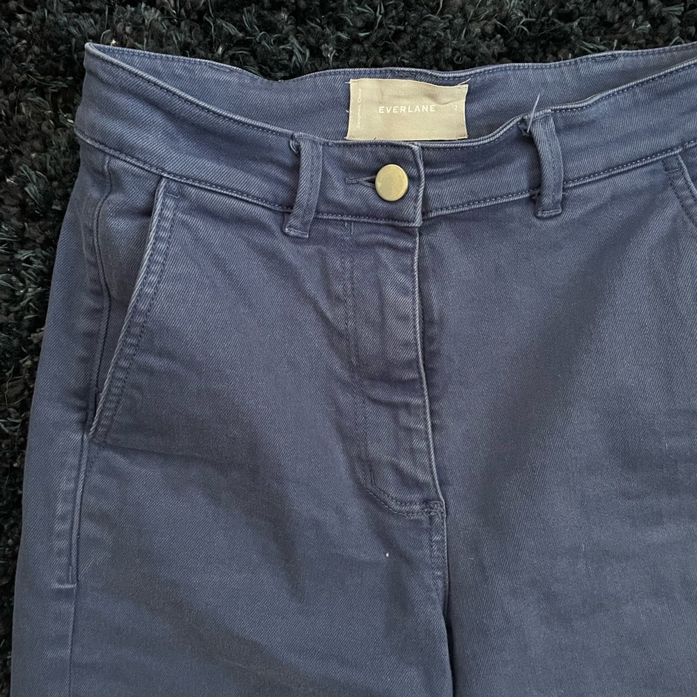 Everlane Wide-Leg Crop Pant in Blue - Picture 1 of 4